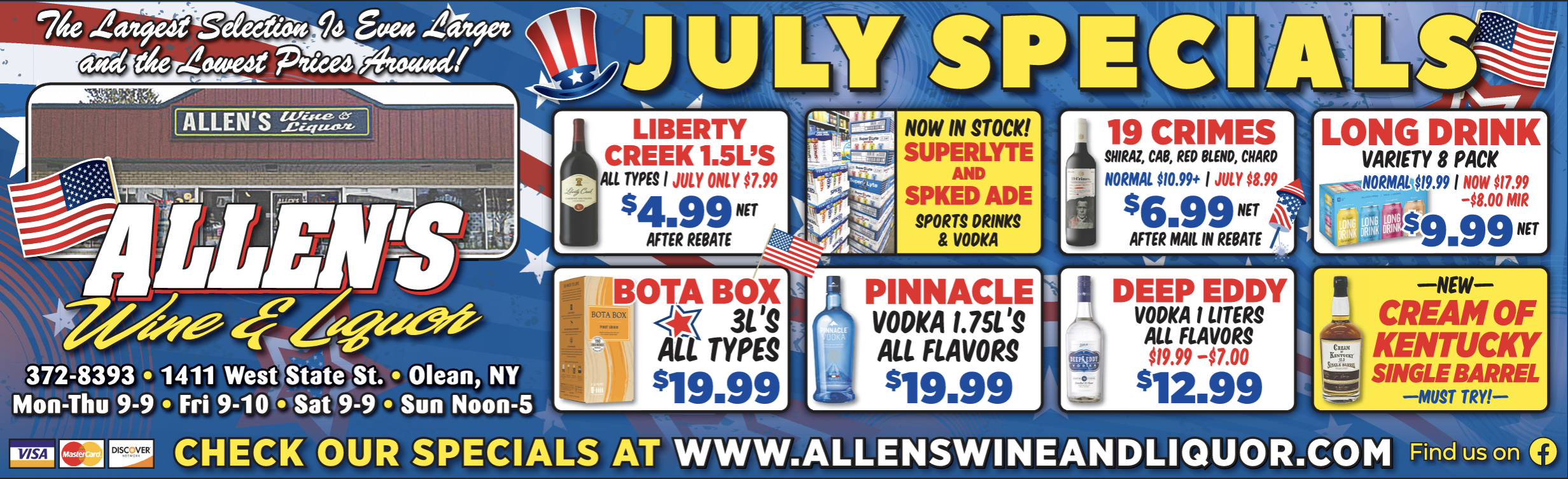 Allen's Wine & Liquor July Specials