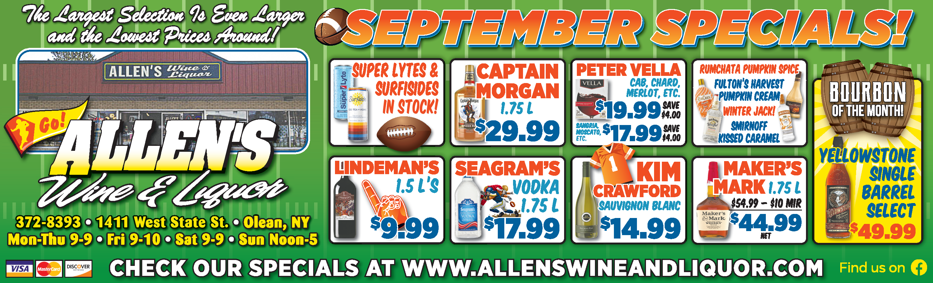 Allen's Wine & Liquor September Specials